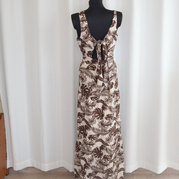 Venus Floral Cut-Out Cotton Maxi Dress Sz 10 - Picture 3 of 12